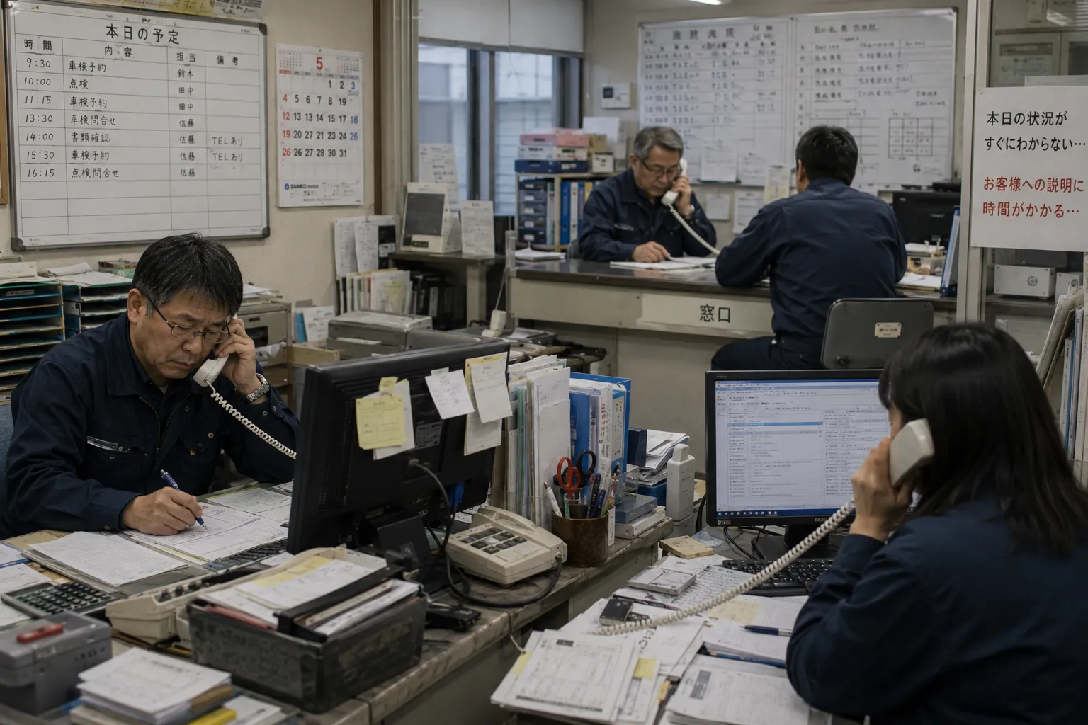 電話対応による停滞画像